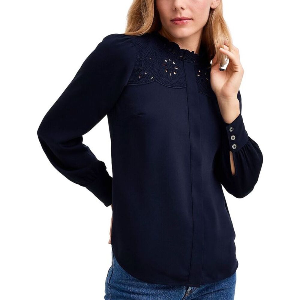 Draper James Womens  Covered Placket Button Down